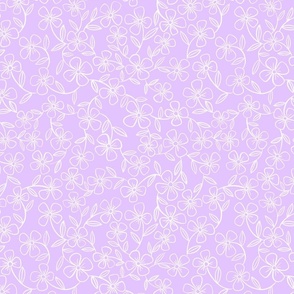 Whimsical Wildflowers | Lavender | Purple and White Floral | Minimalist Flowers