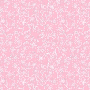 Whimsical Wildflowers | Blush Pink | Pink and White Floral | Minimalist Flowers