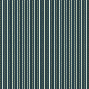 Gritty Pinstripe - Cream on Dark Blue //Small