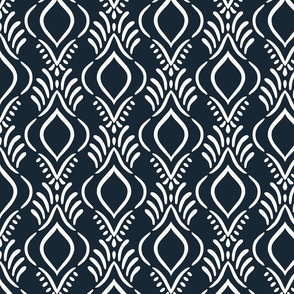 Allure - navy background with white accents