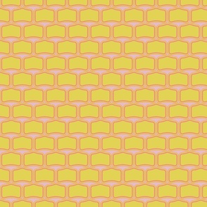 Yellow And Pink Frame On Light Pink Background