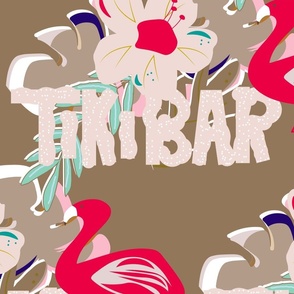 Tiki Bar design On Brown Background - large scale