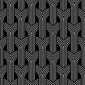 Art Deco stripes arches black white