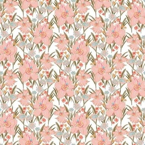 Spring Pastel Florals on White Small