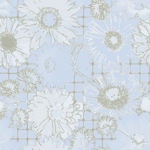 Flowers grid-Lafleur Blue