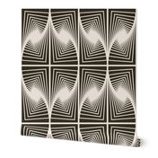 (L ) modern art deco geometric in black/cream colors