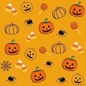 Halloween Pumpkins and Candy Corn Kids Design Pattern