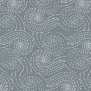 Modern Minimalist Swirls extra small scale, gray white