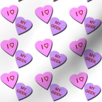 I Heart My Geek Candy Hearts