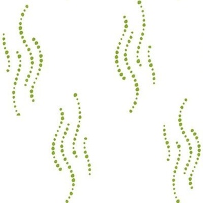 Geometric Wavy Lines Organic dots micro mini green white