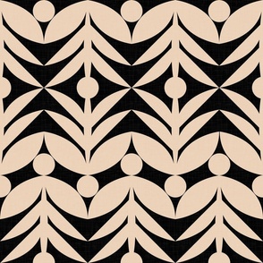 Miami Palms - Art Deco Geometry in Black and Golden Beige / Large / Eva Matise