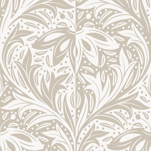 Neutral Earthy William Morris-style Leaves and Floral