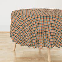 Red, Orange, Yellow, Navy Blue, Teal, Blue and Beige Retro Plaid - Small