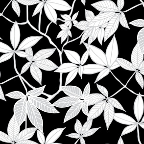 Glamorous Leaves - black