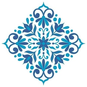 Azulejo inspired botanical dimond 1
