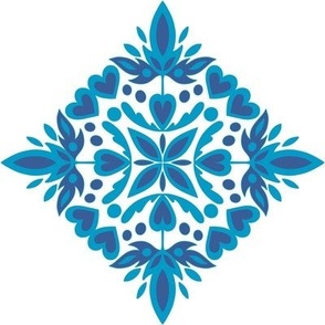 Azulejo inspired botanical dimond 2
