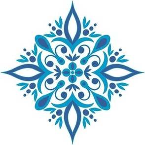 Azulejo inspired botanical dimond 3