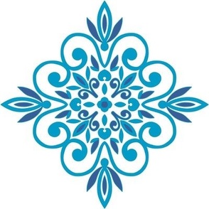 Azulejo inspired botanical dimond 4