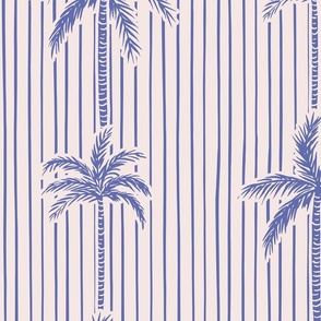 Palm Trees With Stripe in baja blue and pastel pink for vintage tropical summer