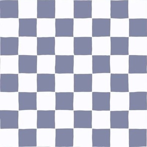 Modern Hand Drawn Checks - Periwinkle Purple - 1x1 inch squares - 12x12 inch repeat