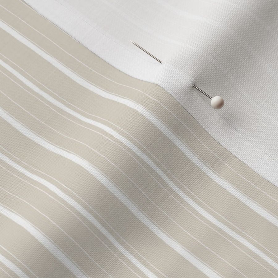 Vertical Painted Rough Textured Barcode Stripes - Clay Tan Beige and White - Neutral Tones - Gender Neutral - Small