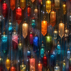 Vibrant Rainbow Jewel Tone Crystal Lights