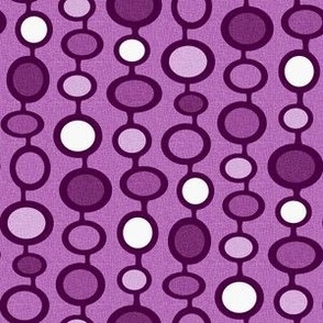 Atomic Age Mushroom Clouds Geometric Pattern // Eggplant Purple, Plum Purple, Lavender, White // V1 // Very Small Scale - 1200 DPI