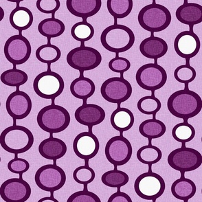 Atomic Age Mushroom Clouds Geometric Pattern // Eggplant Purple, Plum Purple, Lavender, White // V2 // Medium Scale - 450 DPI