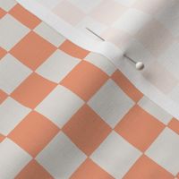 Orange Checkerboard - Checks - Cream and Coral 