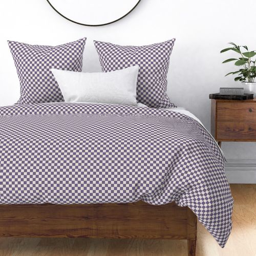 Violet Checkerboard - Checks - Cream and Dark Purple