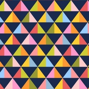 Multicolor Rainbow Triangles // Navy