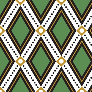 Deco Diamonds - Gold and Green - LARGE