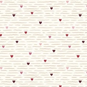 Love Letters - Cream - Lines and Hearts