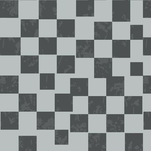 casual check | imperfect textured squares messy checkerboard | charcoal stone gray and smoke blue grey