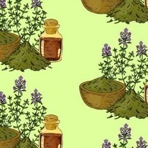 Green Medicinal Herb Pattern - Medium