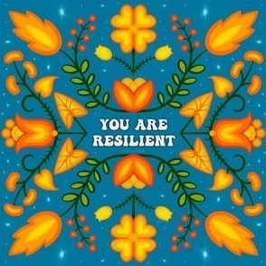 You are resilient - eastern woodlands floral pattern 