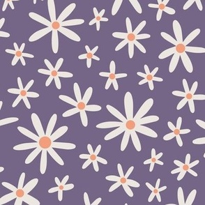 Summer Daisies - Soft Pastels - Cute Allover In Violet 