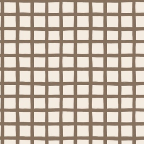 Cottage plaid grid in coffee brown