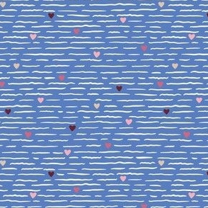 Love Letters - Blue - Lines and Hearts