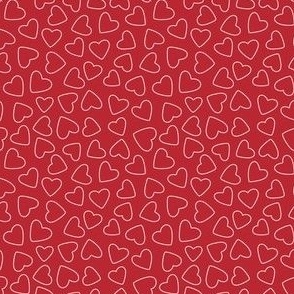 Ditsy Hearts - Red - Small Scale