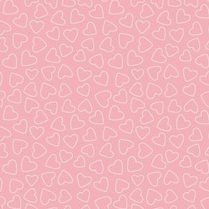 Ditsy Hearts - Baby Pink - Small Scale