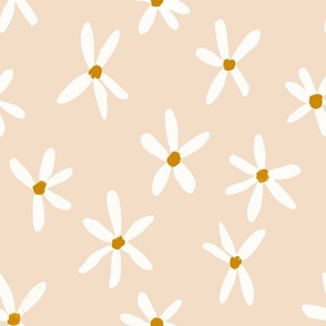 Daisy Garden 12in Daisies Print White, Cream Yellow and Mustard Daisy Flowers Baby Spring 