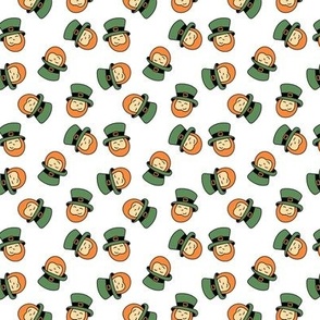 Little leprechaun - Irish St Patrick's Day holiday funny kids theme orange green on white