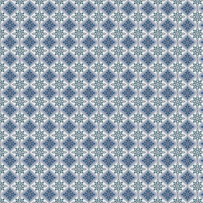 Antique Grace: Floral Damask Print (Blue) - small 