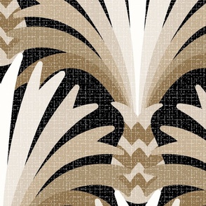 Art Deco Opulent Fan Palm vintage print jumbo wallpaper