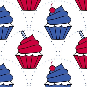 Fourth of July Cupcakes (Large) --- red, white and blue