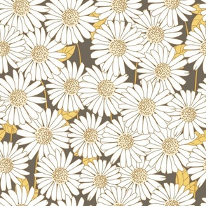 Vintage Golden Floral - dramatic daisies 