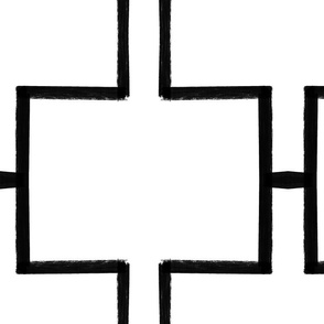  Black and White Hand drawn Geometric Tile Pattern
