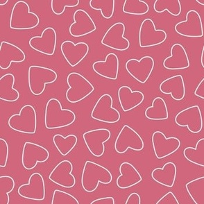 Ditsy Hearts - Mint Pink - Medium Scale