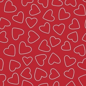 Ditsy Hearts - Love Red- Medium Scale